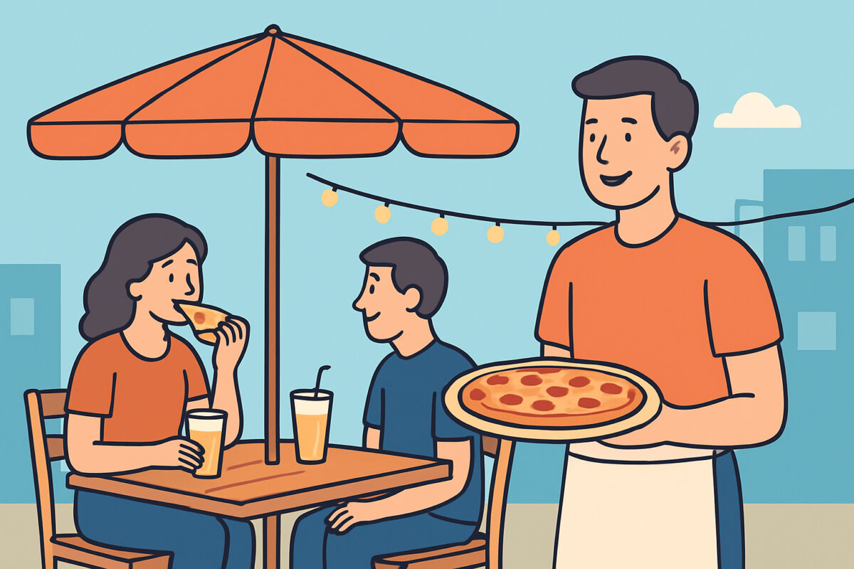 Terassipizzeria kesäkaudella – aukiolo ja tunnelma
